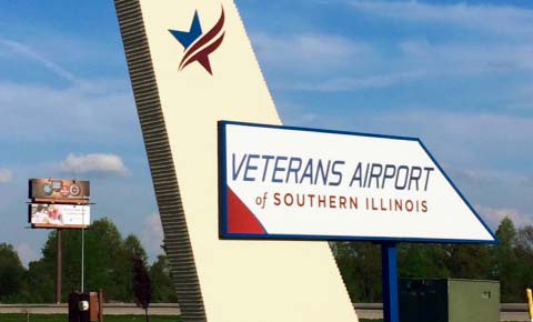 Veterans Airport sign
